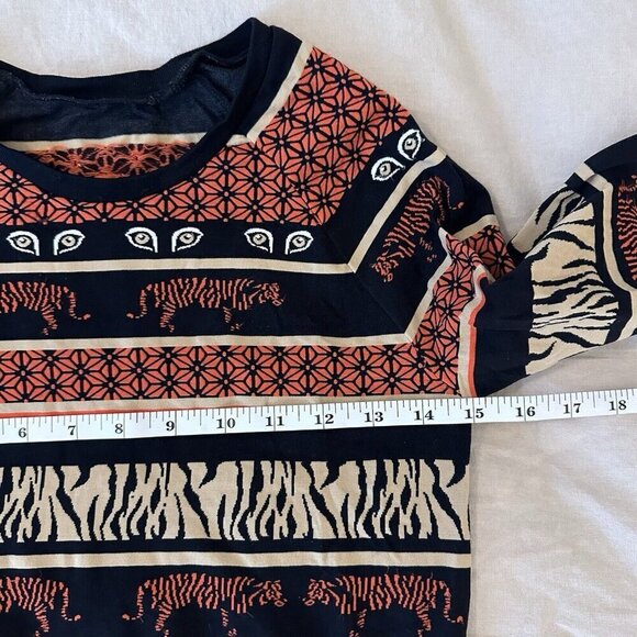 Sweaty Betty Tigers Eye Crew Neck Jacquard Base Layer Ski Top Black Red Small - Picture 8 of 9